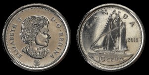 Kanada, 10 Cents 2015, KM 492, stan I