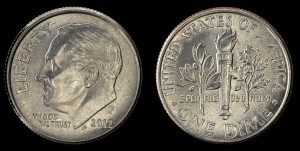 USA, 10 cents 2012P Roosevelt, KM 195a, stan I