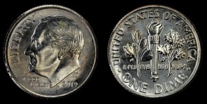 USA, 10 cents 2019D Roosevelt, KM 195a, stan I