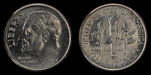 USA, 10 cents 2021P Roosevelt, KM 195a, stan I