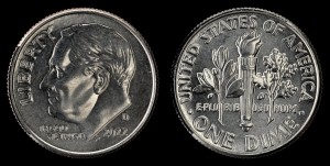  USA, 10 cents 2022D Roosevelt, KM 195a, stan I