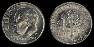 USA, 10 cents 2022P Roosevelt, KM 195a, stan I