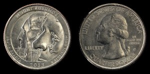 USA, 25 Cents 2013 P Mount Rushmore - South Dakota, KM 546, stan I 