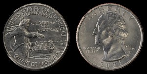 USA, 25 Cents 2021P Crossing delaware, stan I