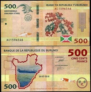BURUNDI, 500 FRANCS 2018,  Pick 50b