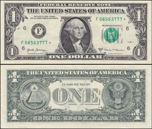 STANY ZJEDNOCZONE 1 DOLLAR 2017A, F - Atlanta, zastępczy *, Pick 544r 