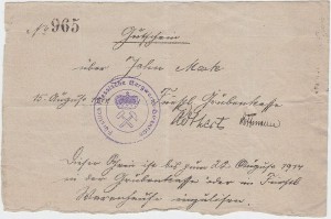 WAŁBRZYCH - WALDENBURG 10 MAREK 15.VIII.1914 do 22.VIII.1914, odręczny