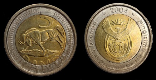 Afryka PŁD ,5 Rands 2004 Bimetal  KM 281 , 18 zł.jpeg