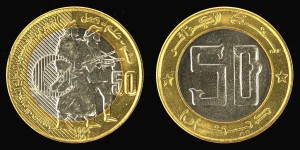 Algieria, 50 Dinarów 2004, bimetal, KM 138