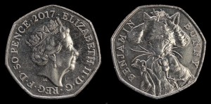 Anglia, 50 Pence 2017, Zając Benjamin, UC140