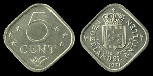Antyle Holenderskie 5 Cents 1971 , KM 13