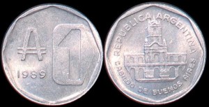 Argentyna, 1 Austral 1989, KM 100, Stan I