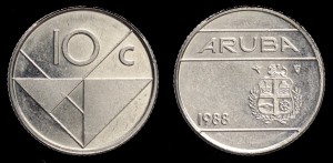 Aruba, 10 Cents RR, KM 2