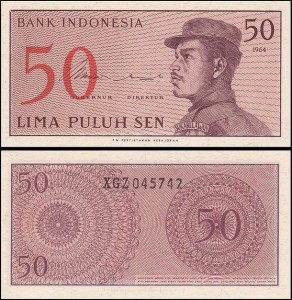INDONEZJA, 50 SEN 1964, ser. X, Pick 94ar