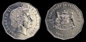 Australia, 50 Cents 2001, KM 565, 100 lat federacji - Tasmania