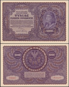 POLSKA, 1000 MAREK POLSKICH 23.8.1919, II Serja C, Parch. 71c