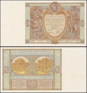 POLSKA, 50 ZŁOTYCH 1.9.1929, seria EN, Parch. 96c