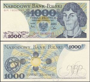 POLSKA, 1000 ZŁOTYCH 1.6.1982 seria GM, Parch. 200d2