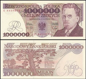 POLSKA, 1000000 ZŁOTYCH 15.2.1991, seria E, Parch. 212a3
