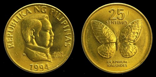 Filipiny 25 Sentimos , Motyl , KM 241.2 , 2zł.jpeg
