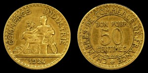 Francja, 50 Centimes 1924, KM 884