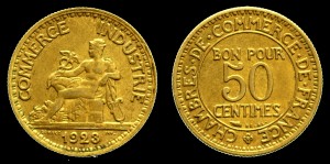 Francja, 50 Centimes 1923, KM 884