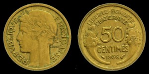 Francja, 50 Centimes 1936, KM 894.1