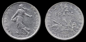 Francja, 1/2 Franc 1973, KM 931.1
