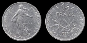 Francja, 1/2 Franc 1978, KM 931.1