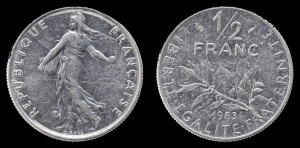 Francja, 1/2 Franc 1983, KM 931.1