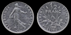 Francja, 1/2 Franc 1991, KM 931.1