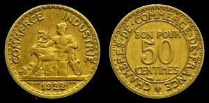 Francja, 1 Franc 1922, KM 876 