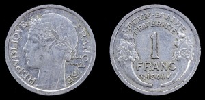 Francja, 1 Franc 1944, KM 885a.1