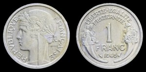 Francja, 1 Franc 1945, KM 885a.1
