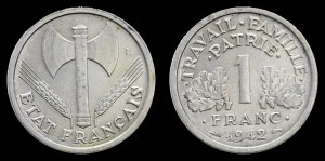 Francja, 1 Franc 1942, KM 902.1