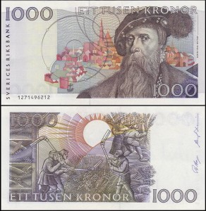 SZWECJA 1000 KRONOR  1991, Pick 60a