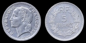 Francja, 5 Francs 1946, KM 888b.1