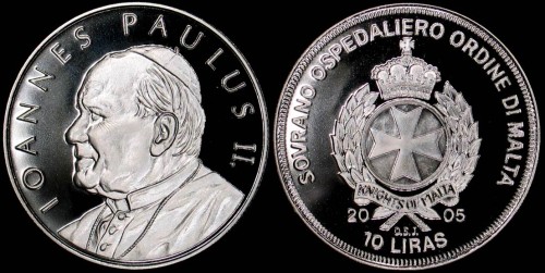 Malta, 10 Liras 2005, JPII popiersie w lewo.jpg