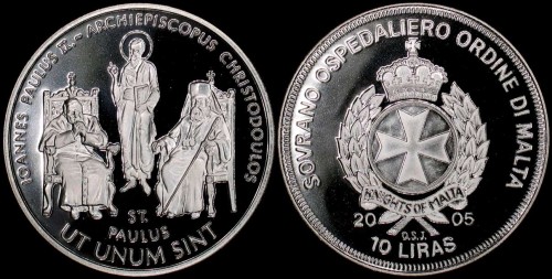 Malta, 10 Liras 2005, JPII spotkanie.jpg