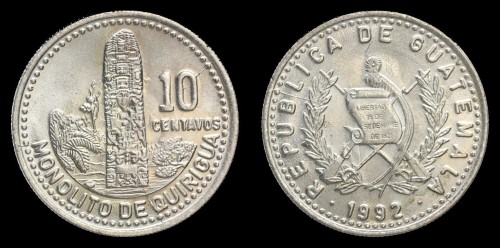 Gwatemal a 10 centavos , KM 277.5, 2.5zł.jpeg
