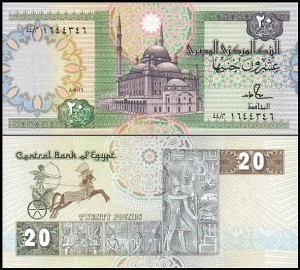 EGIPT 20 POUNDS 7.12.1986, sygn. 18, Pick 52b3