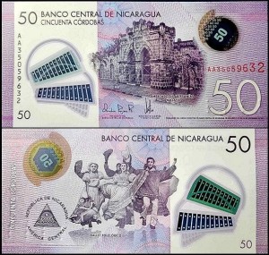 NIKARAGUA, 50 CORDOBAS 2021, seria AA, plastik, Pick 211