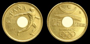 Hiszpania, 25 Pesetas I.O. Barcelona '92, KM 850, Stan I