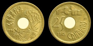 Hiszpania 25 Pesetas 1994 , Wyspy Kanaryjskie , KM 933 