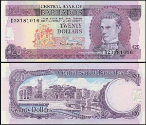 BARBADOS, 20 DOLLARS (1988), Pick 39