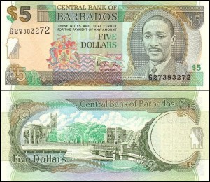 BARBADOS, 5 DOLLARS (1999) Pick 55