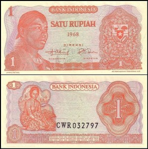 INDONEZJA, 1 RUPIAH 1968 Pick 102a