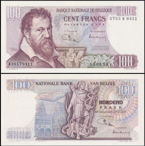 BELGIA, 100 FRANCS 10.2.1972 sygn. Jordens & Vandeputte, Pick 134b2