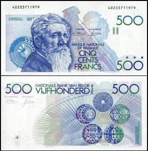 BELGIA, 500 FRANCS (1982-1998) sygn. Lakiere & Godeaux, Pick 143a4