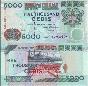 GHANA, 5000 CEDIS 2000 Pick 34e